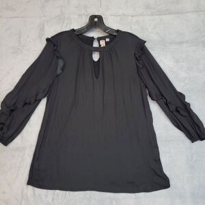 Dolan Left Coast Collection Black Womens XS Long Sleeve Blouse